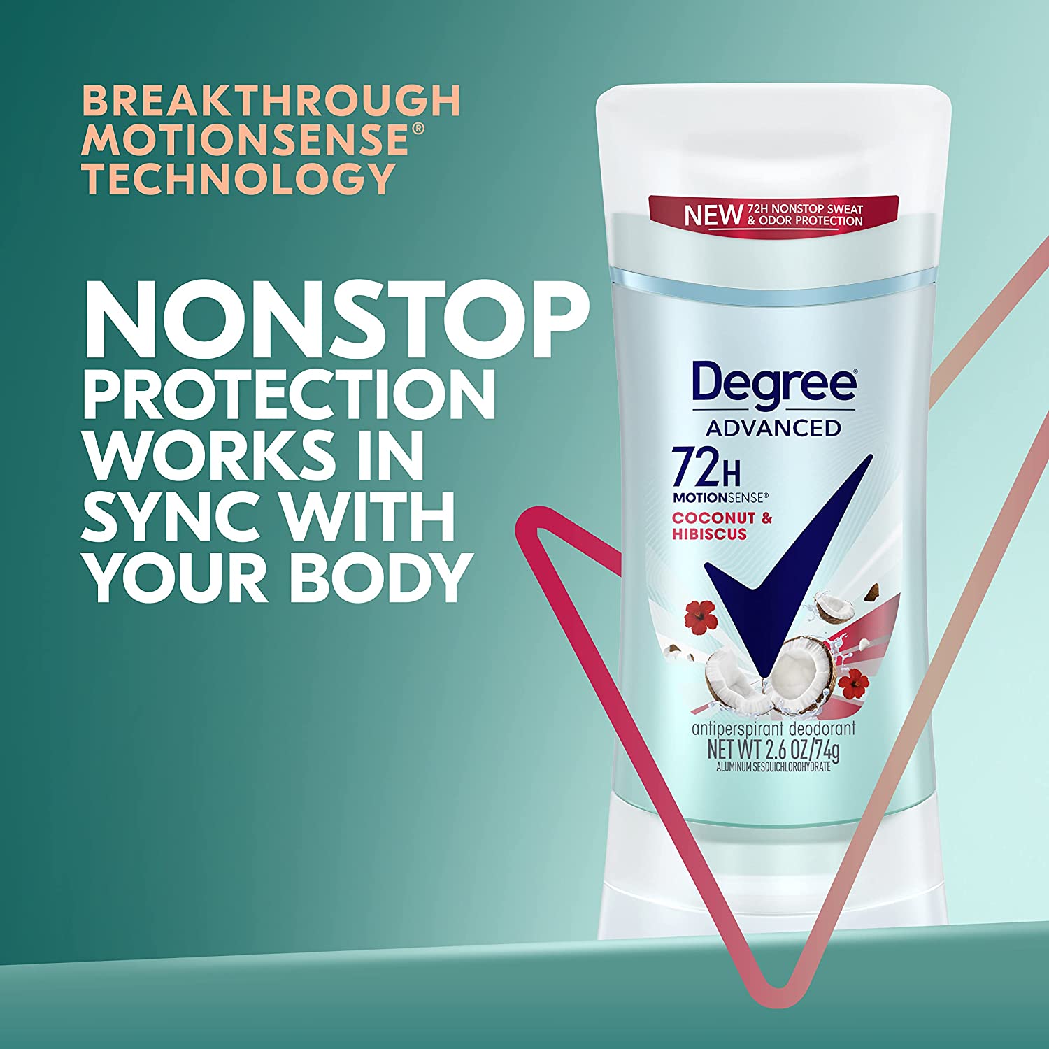 Degree Antiperspirant Deodorant 72-Hour Sweat and Odor Protection Lavender and Waterlily Antiperspirant for Women with?MotionSense?Technology 2.6 oz 4 Count - Image 6